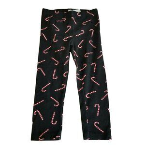Black Candy Cane Holiday Time Christmas Leggings Girls Toddler 3T JJ454